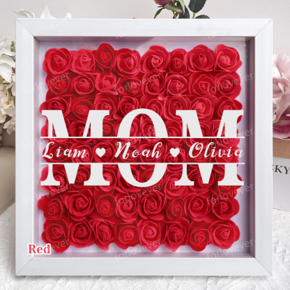Mom Square Shaped Monogram Flower Shadow Box Gift-forlovever