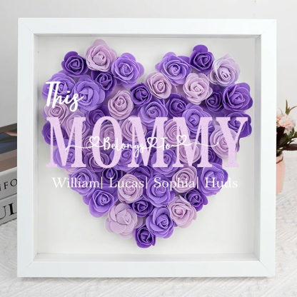 'This MOM Belongs to' - Personalized Flower Shadow Box - Mother's Day Gift-forlovever