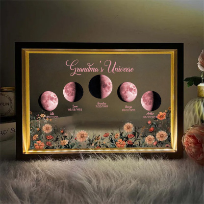 Custom Moon Phase Led light frame with text and date⭐️-forlovever