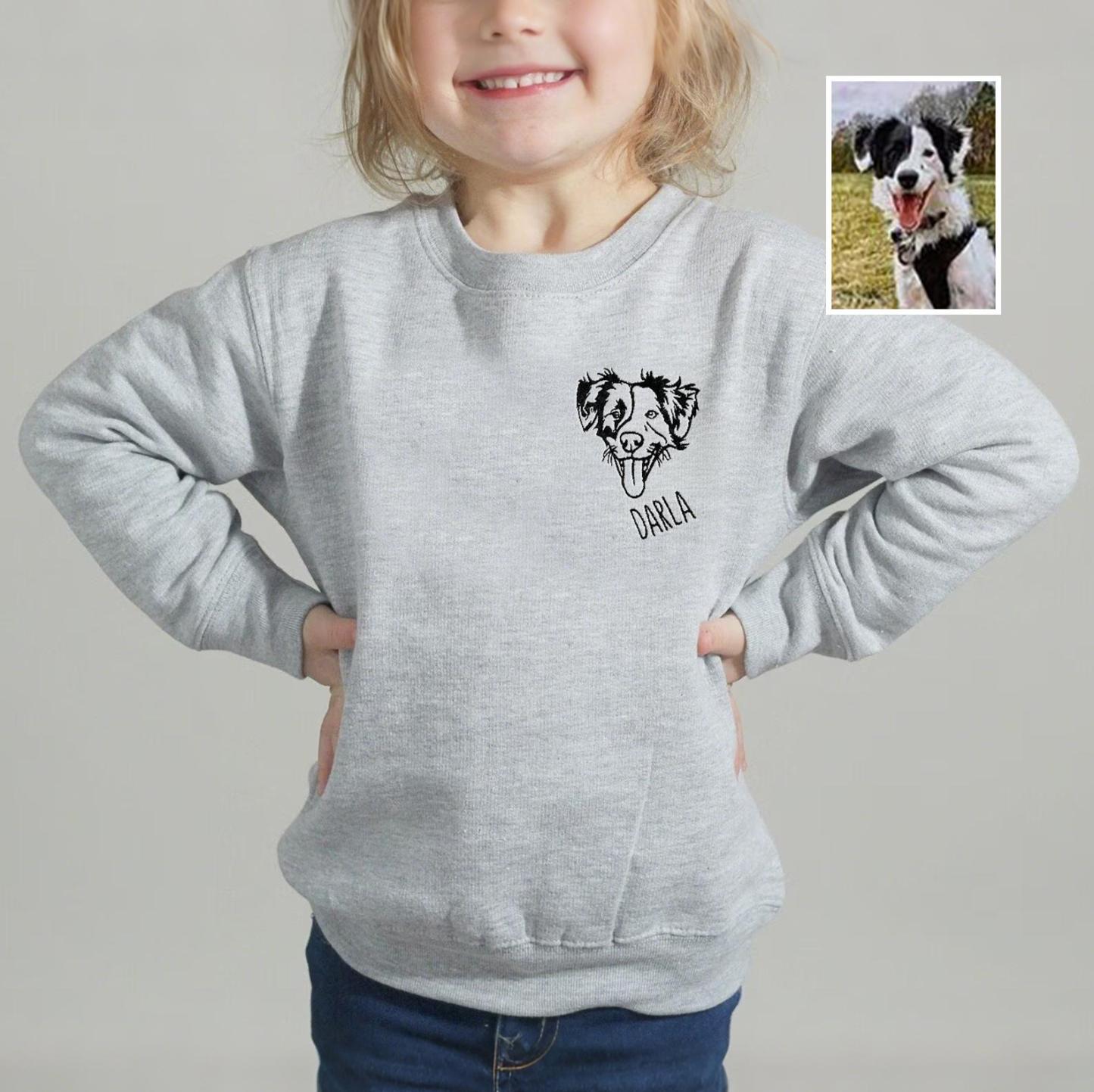 Custom Pet Portrait Kids Sweatshirt
