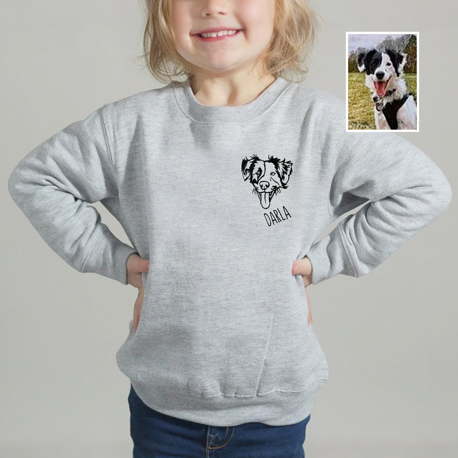 Custom Pet Portrait Kids Sweatshirt