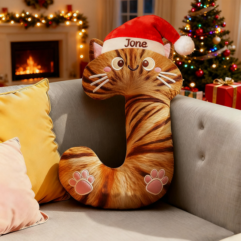 Personalized Pet Lover Letter Christmas Pillow with Custom Name Design Graphic 3D Print