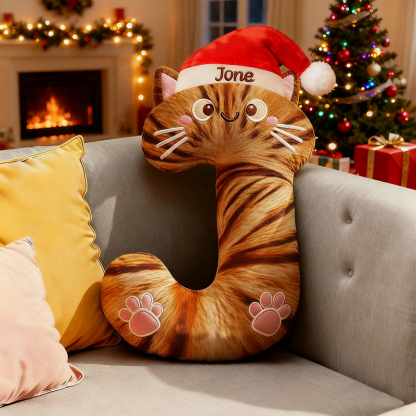 Personalized Pet Lover Letter Christmas Pillow with Custom Name Design Graphic 3D Print