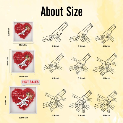 Personalized Flower Handprints Shadow Box For Mom Gift,Mom Heart Flower Shadow Box,Flower Mother Day,Gift for Mom, Grandma Nana, with Names-forlovever