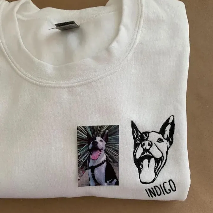 Custom Embroidered Multiple Pet Face Graphics Sweatshirts, T-Shirts, Hoodies