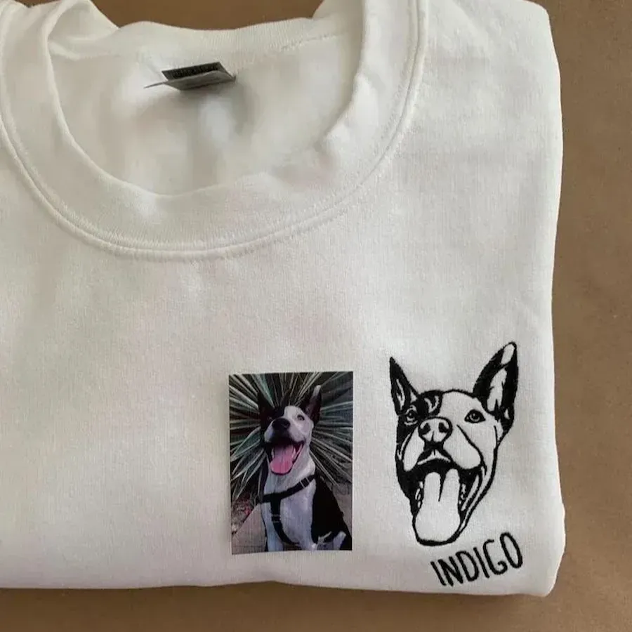 Custom Embroidered Multiple Pet Face Graphics Sweatshirts, T-Shirts, Hoodies