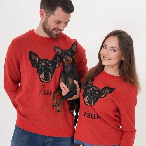 Personalized Pet Portrait Oversized Cozy Knit Sweater