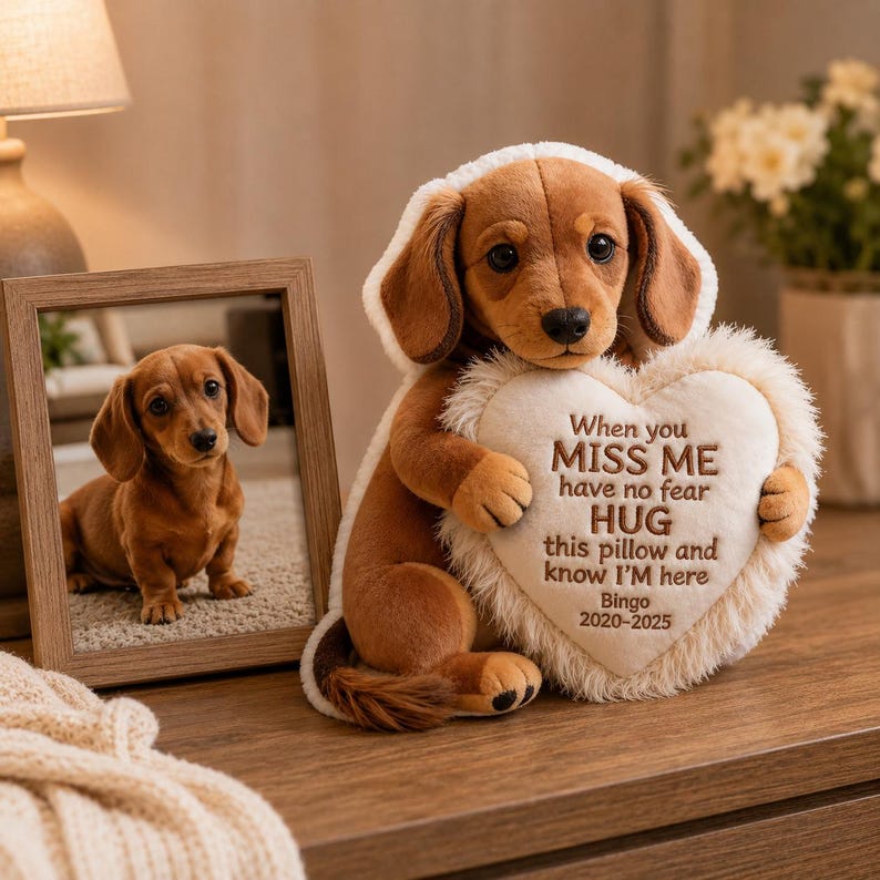Personalized Pet Memorial Comfort Pillow, Custom Photo Dog Cat Memory Pillow, Sympathy Gift for Pet Loss, Personalized Remembrance Keepsake, Custom Dog Memorial Pillow, Custom Cat Memorial Pillow, Personalized Gift for Grieving Dog Mom, Gift for Grieving Cat Mom, Custom Pet Loss Gift, Personalized Pet Los Pillow, Custom Emotional Support Pillow