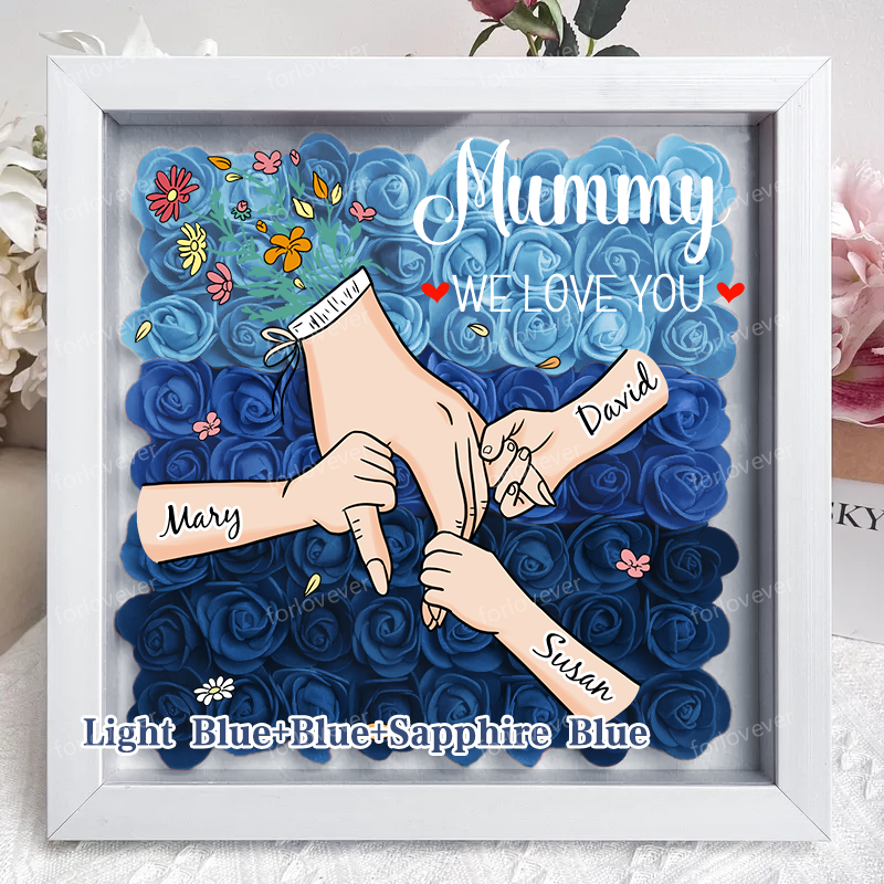 [preview]Family Love Blooms Forever – Personalised Mum & Grandma Flower Shadow Box with Names-forlovever