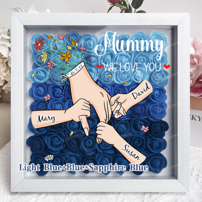 [preview]Family Love Blooms Forever – Personalised Mum & Grandma Flower Shadow Box with Names-forlovever