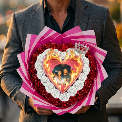 Will You Be My GF-Glitter Rose Profess Burning Rose Burn away bouquet