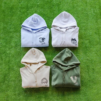 Custom Embroidered Pet Face Hoodie, Tee, Sweatshirt