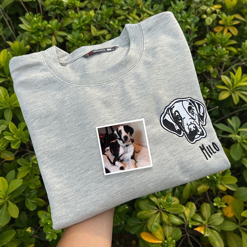 Custom Embroidered Pet Portraits Simple Icons T-Shirt, Sweatshirt, Hoodie-forlovever