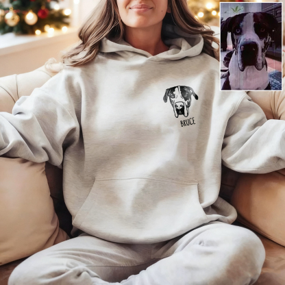 Custom Embroidered Pet Face Hoodie, Tee, Sweatshirt