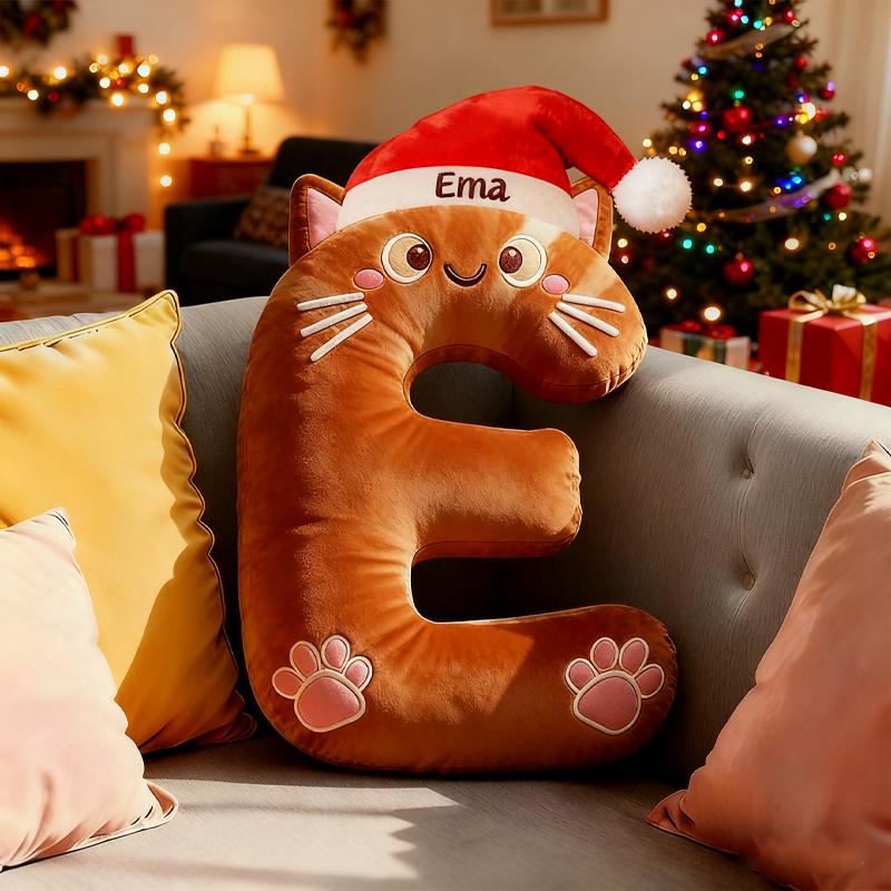 Personalized Pet Lover Letter Christmas Pillow with Custom Name Design Graphic 3D Print
