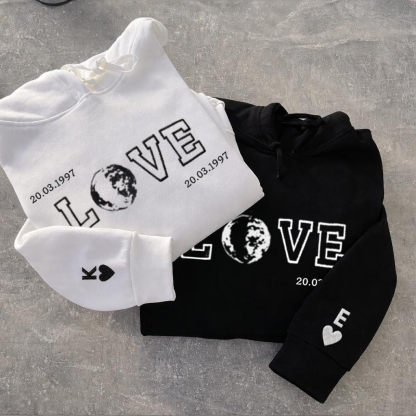 The Moon Phase LOVE Personalized Couple’s Anniversary/Birthday Sweatshirt