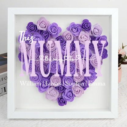 'This MOM Belongs to' - Personalized Flower Shadow Box - Mother's Day Gift-forlovever