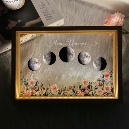 Custom Moon Phase Led light frame with text and date⭐️-forlovever
