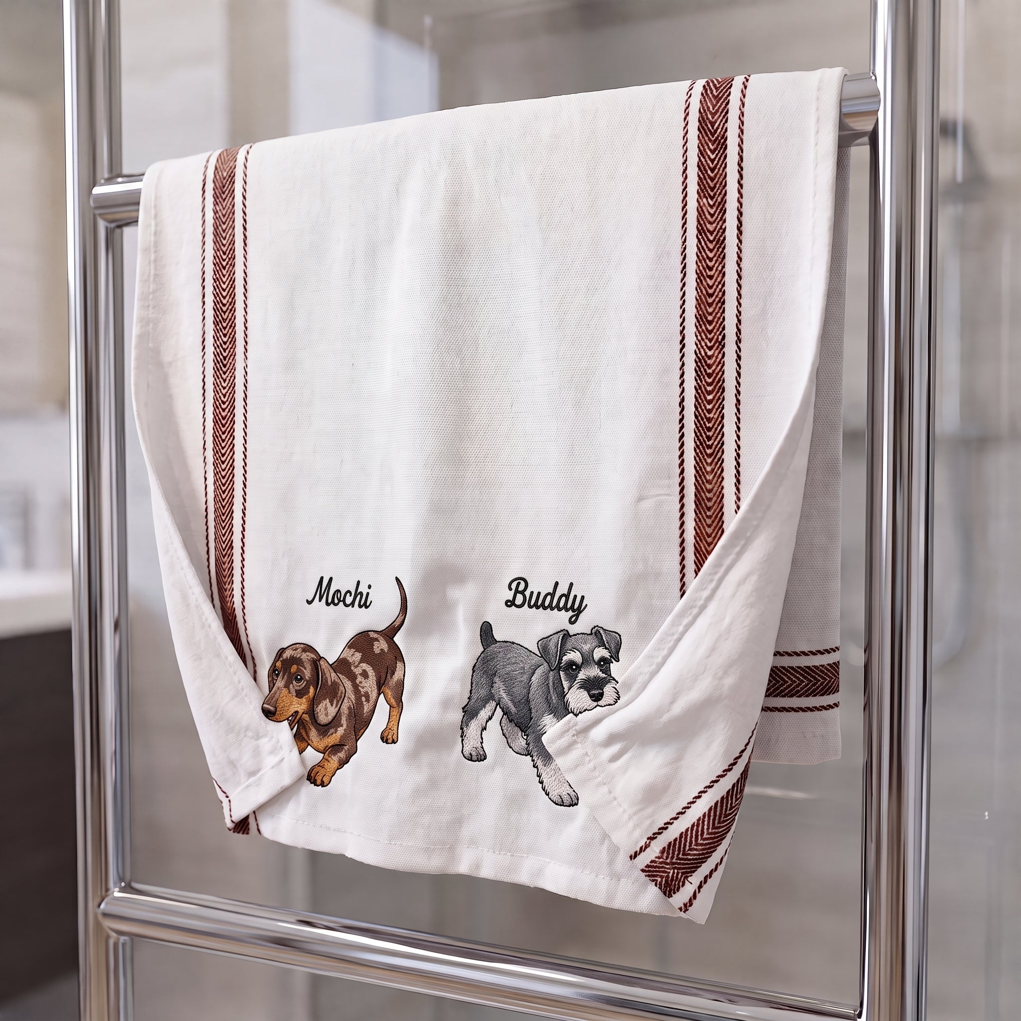 The "Biting Corner" Personalized Pet Dish Towel