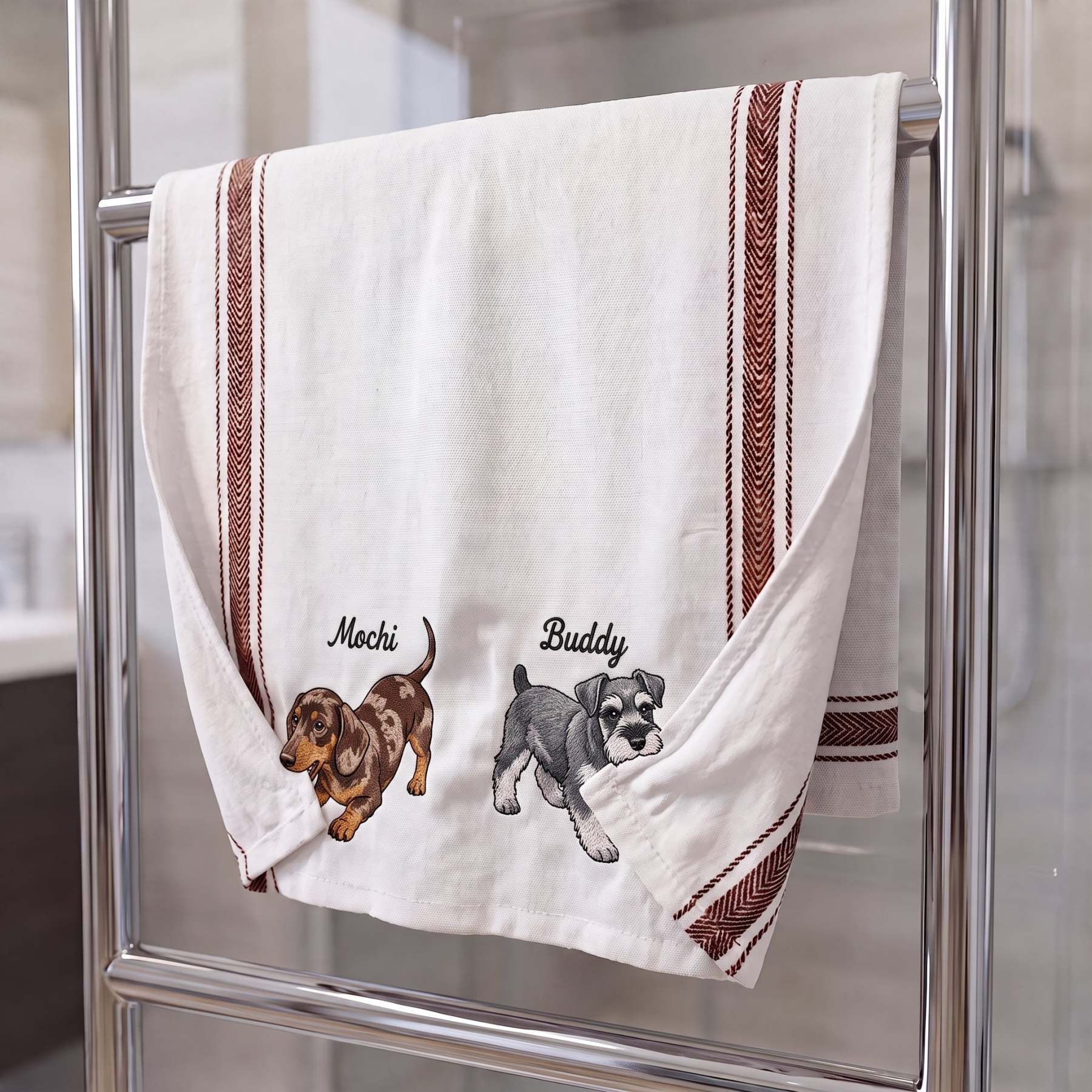 The "Biting Corner" Personalized Pet Dish Towel