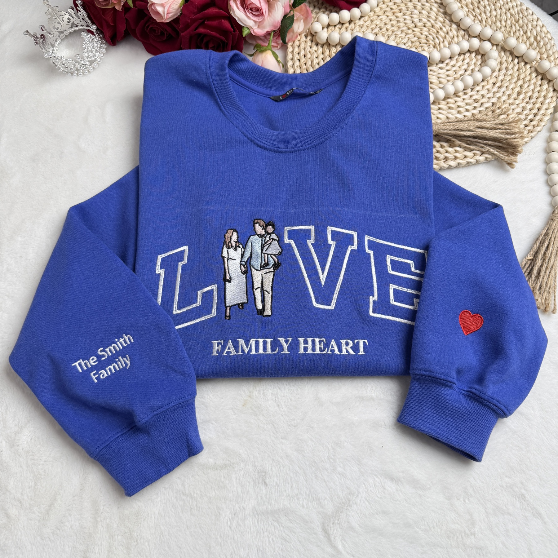 Personalized Family LOVE Embroidered Photo Sweatshirt/Hoodie/T-shirt