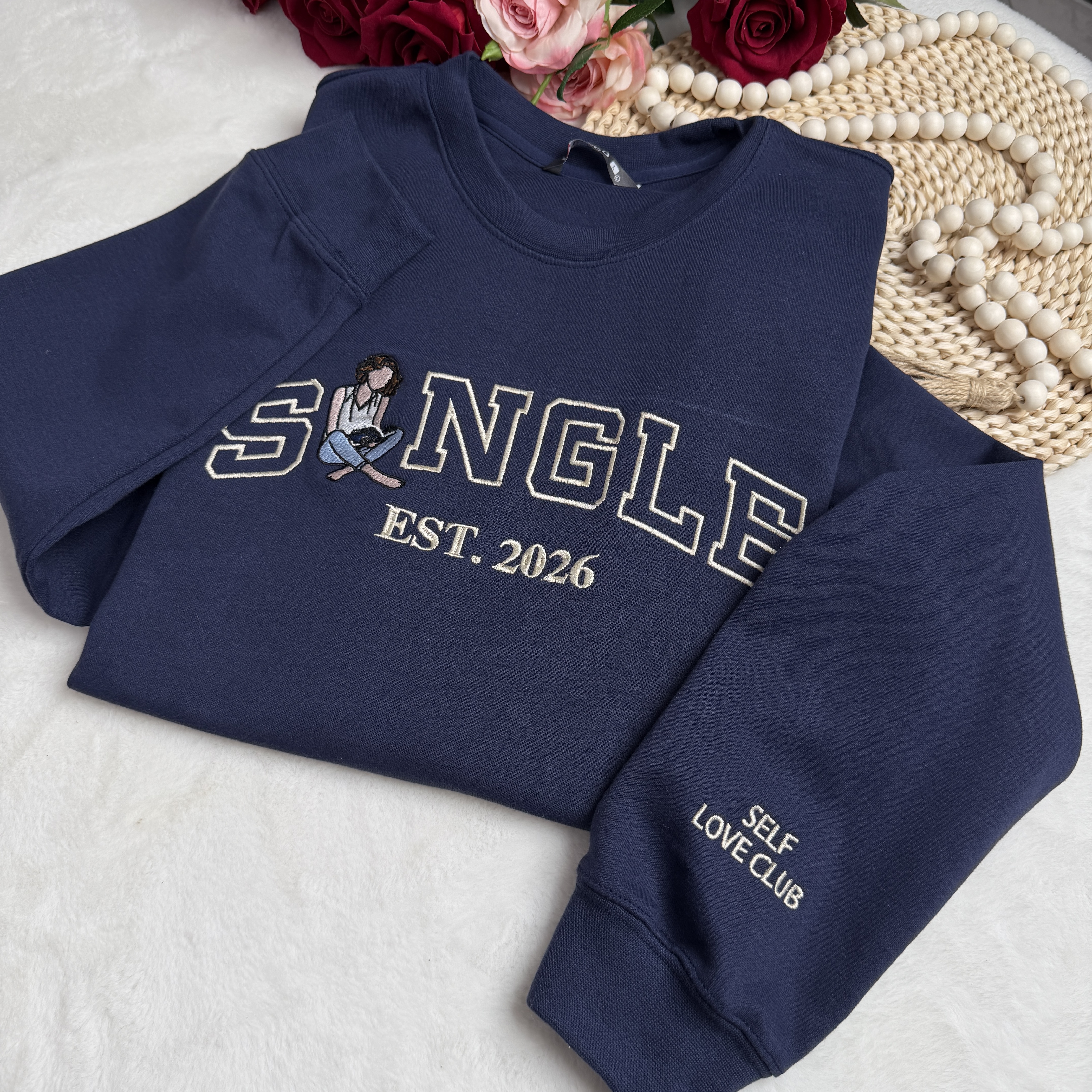 Personalized Singles Club Embroidered Personal Photo Sweatshirt/Hoodie/T-shirt