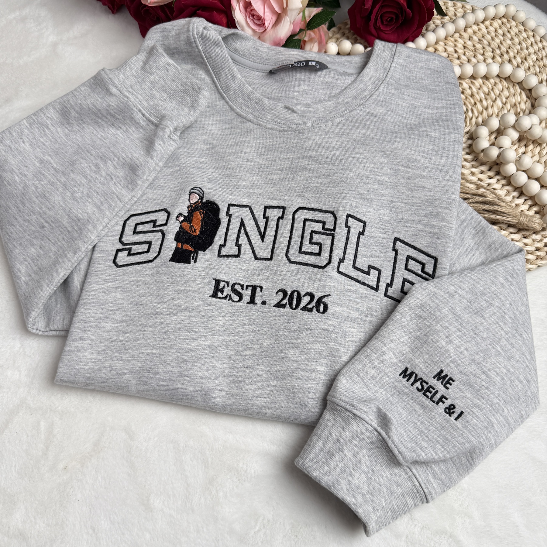 Personalized Singles Club Embroidered Personal Photo Sweatshirt/Hoodie/T-shirt