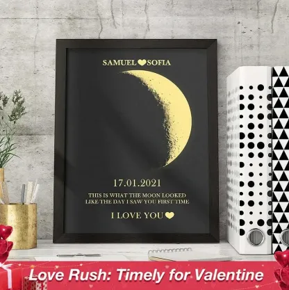 50%OFF🌔CUSTOM COUPLE ART FRAME/ REAL MOON PHASE - FOR MEMORY GIFT
