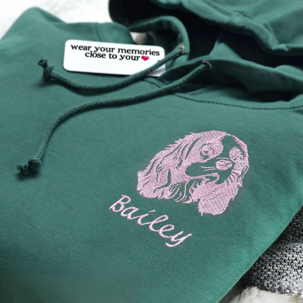 Custom Embroidered Pet Face Sweatshirt,wear your memories close to you-forlovever