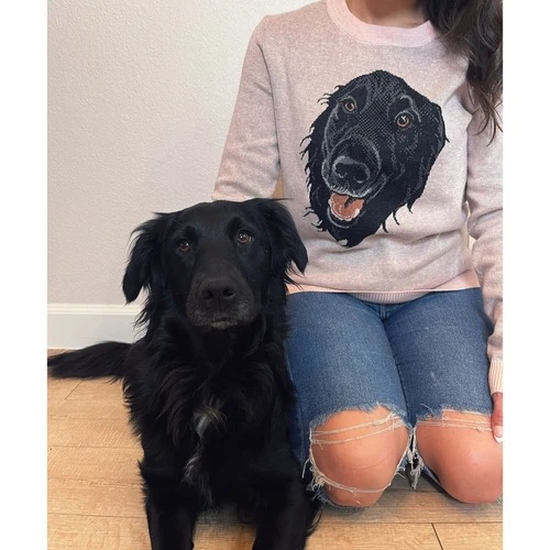 Personalized Pet Portrait Oversized Cozy Knit Sweater