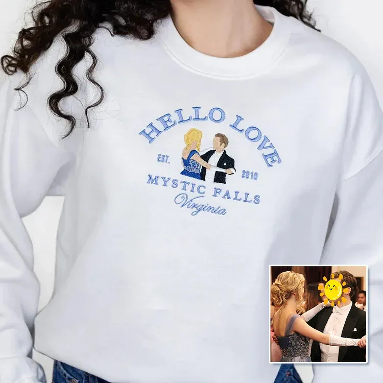 I Feel In Love With You Custom Couple Embroidered Hoodie with Your Text & Date