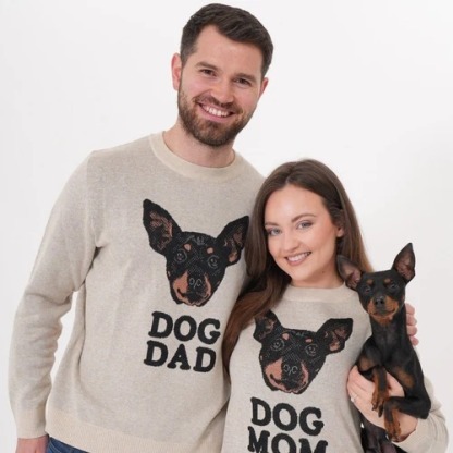 Personalized Pet Portrait Oversized Cozy Knit Sweater