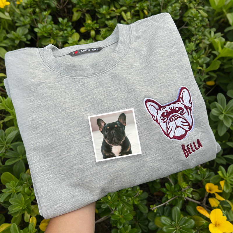 Custom Embroidered Pet Portraits Simple Icons T-Shirt, Sweatshirt, Hoodie-forlovever