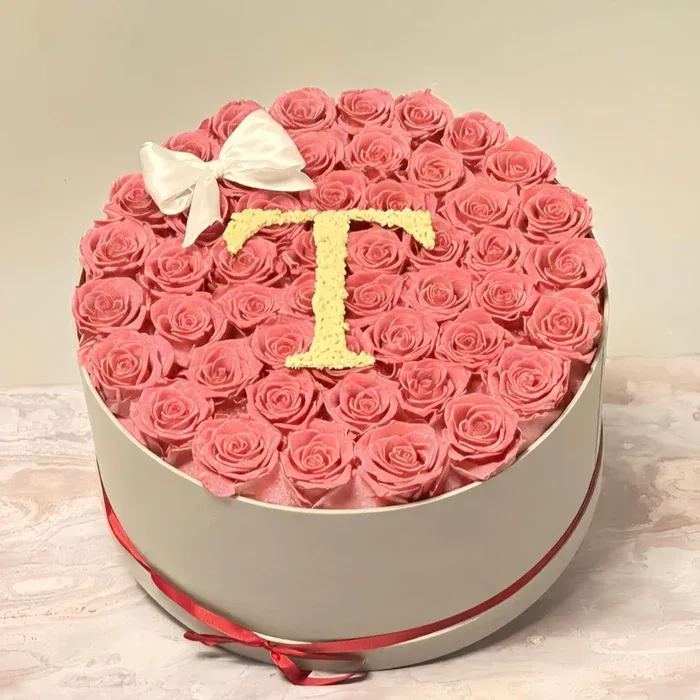 Glitter Rose Box With Initial Couple Gift