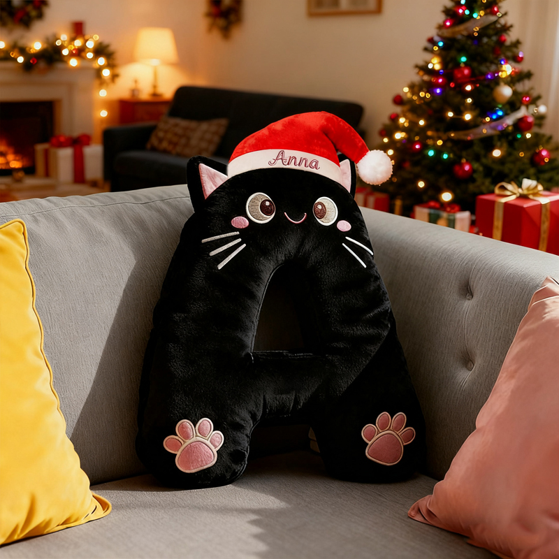 Personalized Pet Lover Letter Christmas Pillow with Custom Name Design Graphic 3D Print