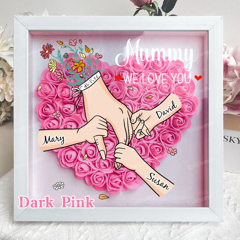 [preview]Family Love Blooms Forever – Personalised Mum & Grandma Flower Shadow Box with Names-forlovever