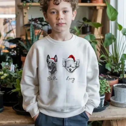 Custom Pete Photo Santa Hat Graphic Crewneck Sweatshirt Hoodie