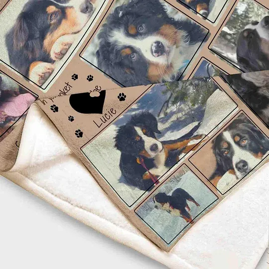 Personalized Dog Photo Blanket: Dog Memorial Keepsake Fleece Throw