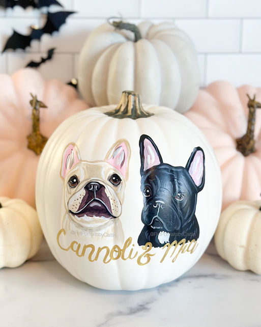 Custom Hand-Painted Pet Portrait Pumpkin, Personalized Dog & Cat Halloween Decor, Faux Pumpkin Pet Memorial & Fall Home Decoration