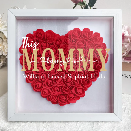 'This MOM Belongs to' - Personalized Flower Shadow Box - Mother's Day Gift-forlovever