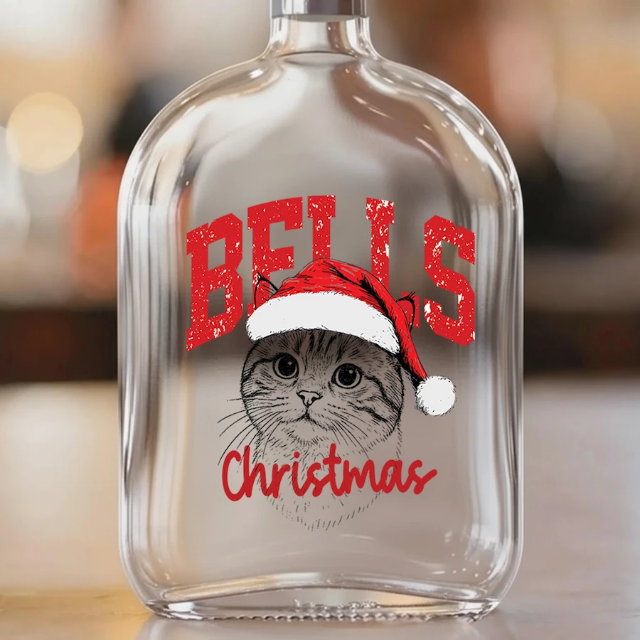 Custom Pet Portrait Christmas Blessing Whiskey Bottle
