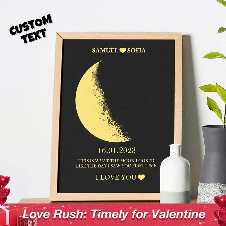50%OFF🌔CUSTOM COUPLE ART FRAME/ REAL MOON PHASE - FOR MEMORY GIFT