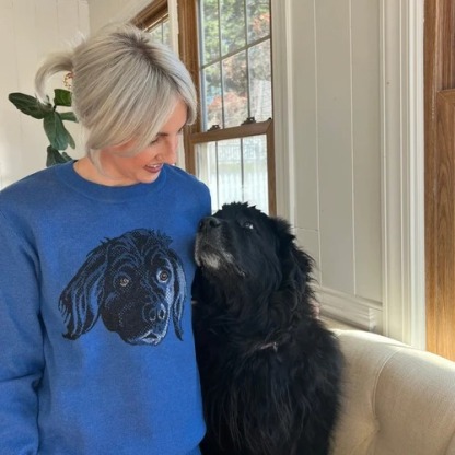 Personalized Pet Portrait Oversized Cozy Knit Sweater