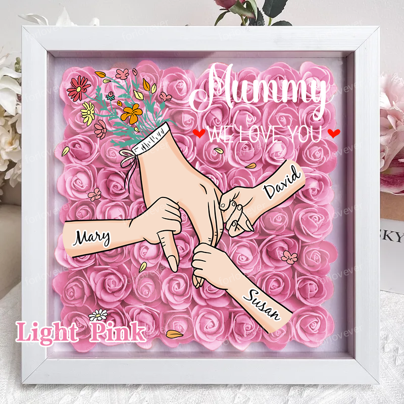 [preview]Family Love Blooms Forever – Personalised Mum & Grandma Flower Shadow Box with Names-forlovever