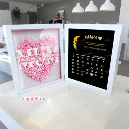 (Mum&Grandmum With Name) With REAL MOON PHASE Anniversary Calendar Custom flower frame-forlovever