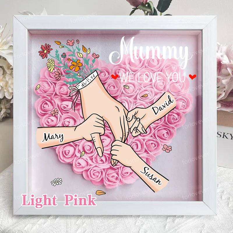 [preview]Family Love Blooms Forever – Personalised Mum & Grandma Flower Shadow Box with Names-forlovever