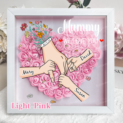 [preview]Family Love Blooms Forever – Personalised Mum & Grandma Flower Shadow Box with Names-forlovever