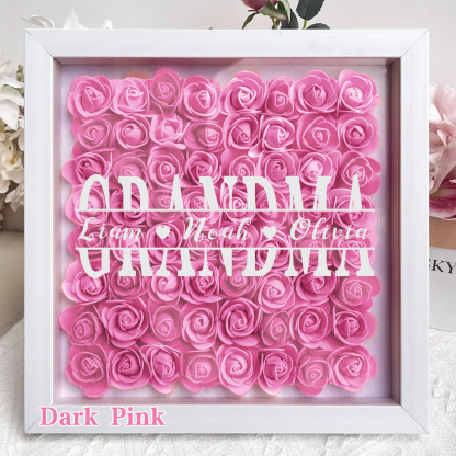 Mom Square Shaped Monogram Flower Shadow Box Gift-forlovever