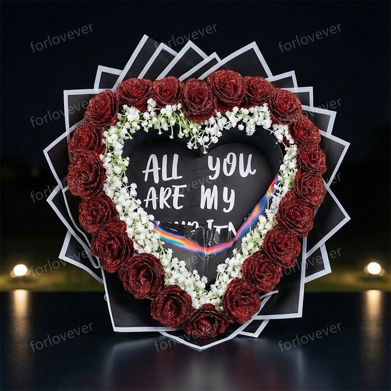 Will You Be My GF-Glitter Rose Profess Bouquet