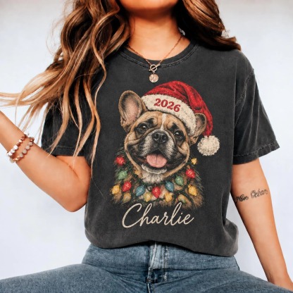 Personalized Pet Portrait Christmas Washed Sweatshirt – A Heartwarming Christmas Gift